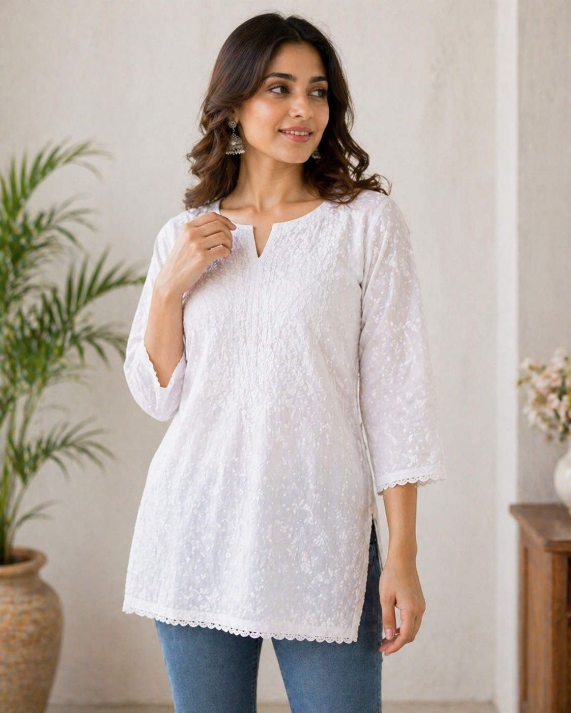 Short Chikankari Kurti